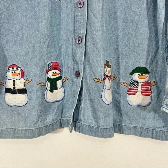 Austin Americana Snowmen Button Up Shirt - Picture 6 of 7